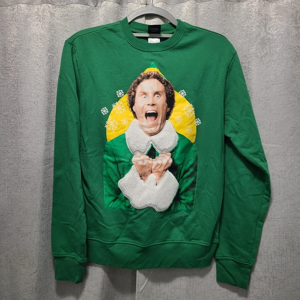 ELF Green Festive Crewneck Sweatshirt‎ Size M
